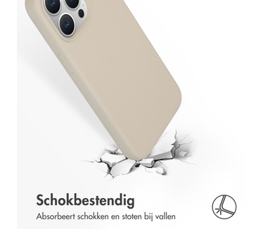 Accezz Liquid Silicone Backcover met MagSafe iPhone 15 Pro Max - Stone