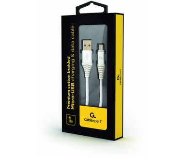 Gembird CC-USB2B-AMMBM-1M-BW2 Wit, Zilver