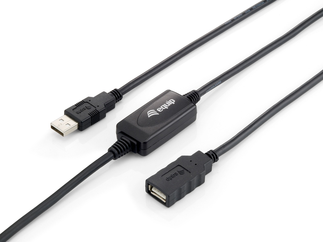 Equip USB 2.0 A Male to A Female Active Extension Cable, 10.0m Zwart