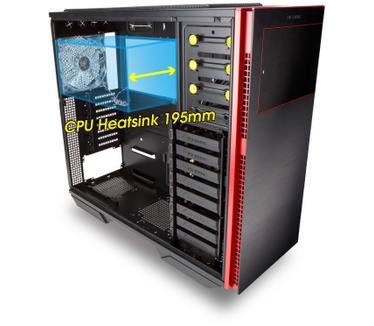 In Win 707 Zwart/Rood