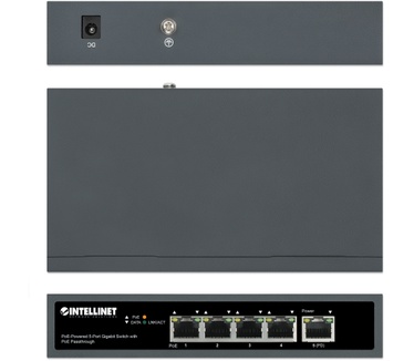 Intellinet PoE-Powered 5-Port Gigabit Switch with PoE Passthrough