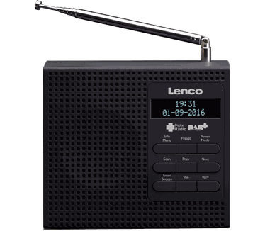 Lenco PDR-19BK DAB+/ FM Radio Zwart
