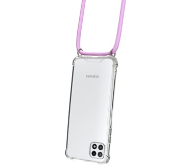 Mobiparts Lanyard Case Samsung Galaxy A22 5G (2021) Violet Cord