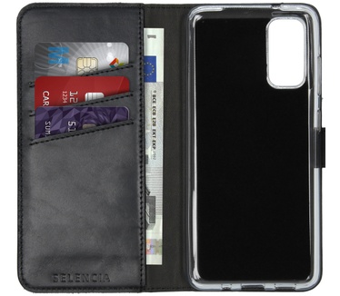 Selencia Echt Lederen Bookcase Samsung Galaxy S20 - Zwart