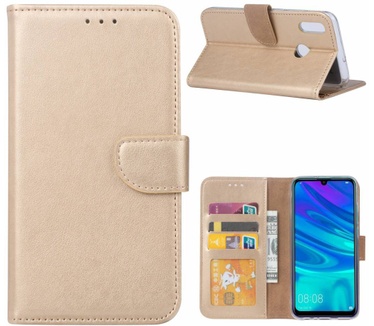 Luxe Lederen Bookcase hoesje voor de Huawei P Smart 2019 - Goud (P Smart 2019) Goud