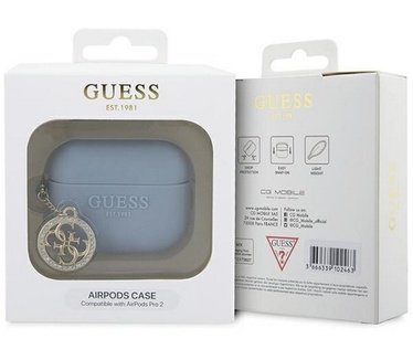 Guess Diamond Charm Silicone Apple Airpods Pro 2 (2e gen) - Blauw