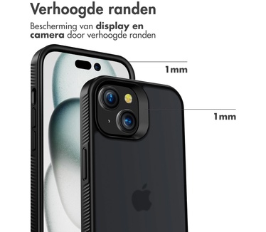 Accezz Rugged Frosted Backcover iPhone 15 - Zwart