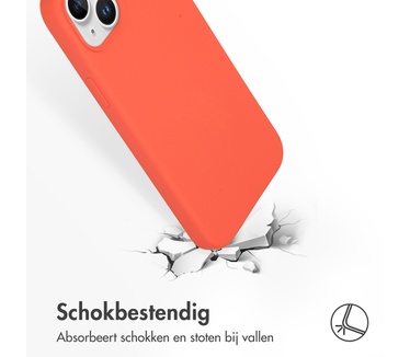 Accezz Liquid Silicone Backcover met MagSafe iPhone 15 Plus - Nectarine