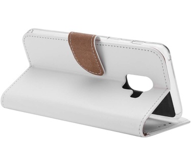 Luxe Lederen Bookcase hoesje voor de Samsung Galaxy A8 2018 - Wit (Samsung Galaxy A8 2018) Wit