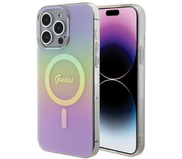 Guess Iridescent MagSafe Back Case - iPhone 15 Pro (6.1") - Roze Roze