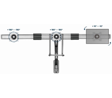 Gembird Monitorarm met gasveer voor 3 monitoren (wandmontage), space grey