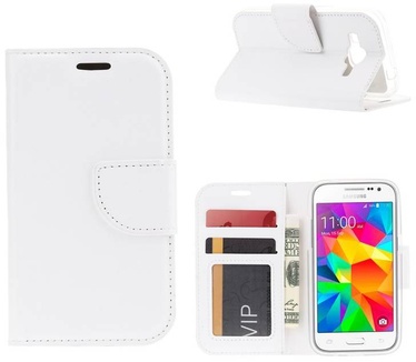 Luxe Lederen Bookcase hoesje voor de Samsung Galaxy Core Prime G360 - Wit (Samsung Galaxy Core Prime G360) Wit