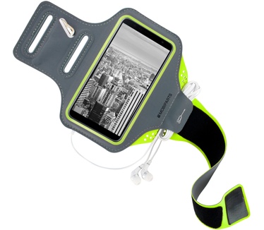 Mobiparts Comfort Fit Sport Armband Samsung Galaxy J6 Plus (2018) Neon Green