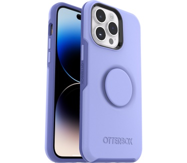 Otterbox OtterBox Otter+Pop Case voor iPhone 14 Pro, Schokbestendig, Valbestendig, Beschermhoes met PopSockets PopGrip, 3x getest volgens militaire standaard, Antimicrobieel, Periwink