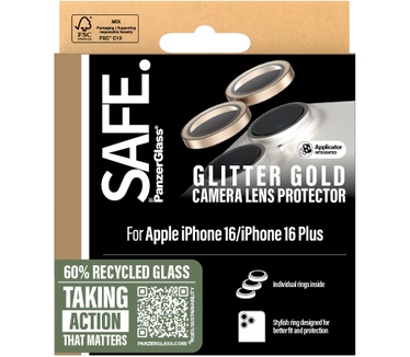 PanzerGlass SAFE by PG Cam Gold iPhone 16 6.1/6.7