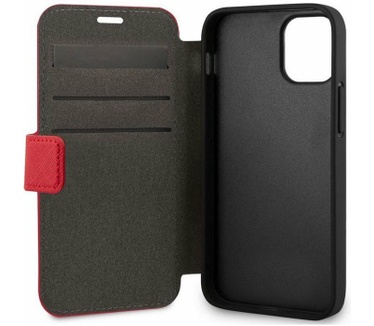 Guess Saffiano V-Stitch Book Case - iPhone 12 Mini (5.4") - Rood Rood