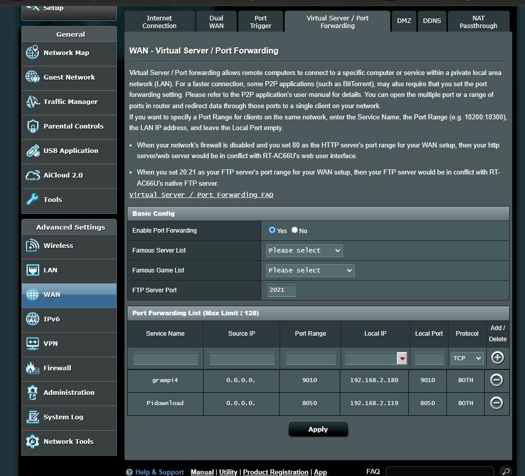 nokia-xs-2426g-b-asus-rt-ac66u-port-forwarding-netwerken-got