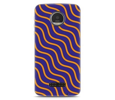 Just in Case Motorola Moto Z Hoesje blauw oranje lijnen