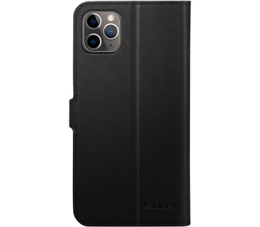 Spigen iPhone XI WalletS Saffiano Black  Zwart