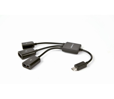 Gembird Micro USB hub voor smartphones/tablets, micro USB naar 2x USB female en 1x micro USB female