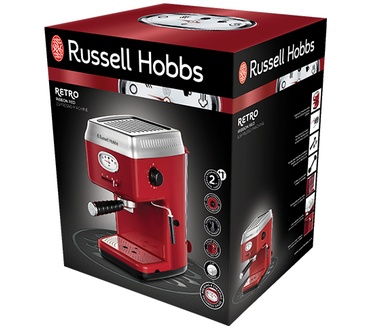 Russell Hobbs Retro Red Espresso Coffee Machine