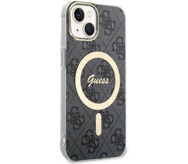 Guess 4G MagSafe Back Case - Apple iPhone 14 Plus (6.7") - Zwart Zwart