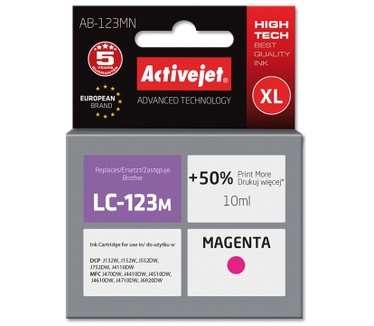 Activejet ink for Brother LC123M/LC121M