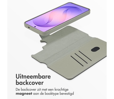 Accezz Leather Bookcase 2-in-1 met MagSafe Samsung Galaxy S26 Ultra - Light Grey