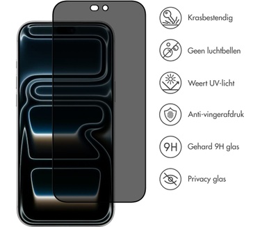 Accezz Gehard Glas Privacy Screenprotector voor de Apple iPhone 18 Pro Max