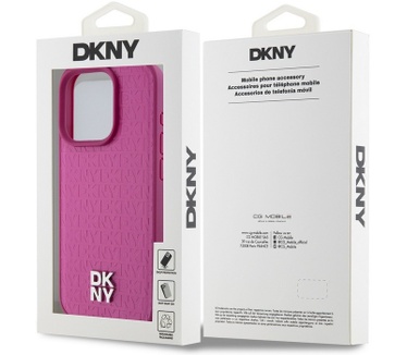 DKNY Repeat Stack Logo Back Case - iPhone 15 Pro (6.1") - Roze Roze