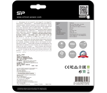 Silicon Power S103 10,000 mAh Powerbank Zwart met LCD