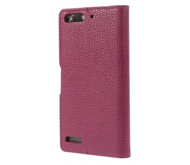 Kees Ruw Lederlook Portemonnee Hoesje Ascend G6 - Roze