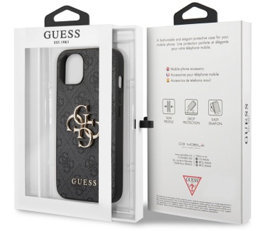Guess 4G Metal Logo Back Case - Apple iPhone 13 (6.1") - Grijs Grijs