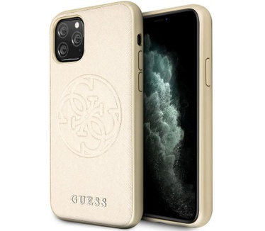 Guess Saffiano Hard Case - Apple iPhone 11 Pro Max (6.5") - Goud  Goud