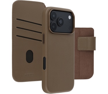 Accezz Leather Bookcase 2-in-1 met MagSafe voor de Apple iPhone 18 Pro Max / 17 Pro Max - Coffee Brown