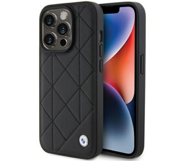BMW Leather Quilted Back Case - iPhone 15 Pro Max (6.7") - Zwart Zwart