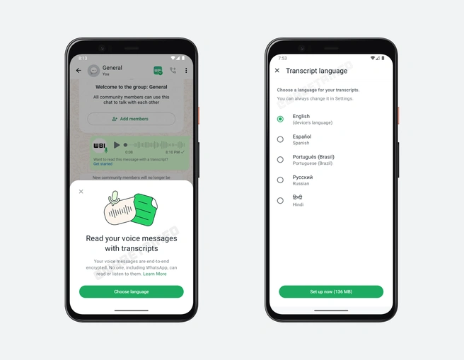 WhatsApp-bèta met transcripten van spraakberichten