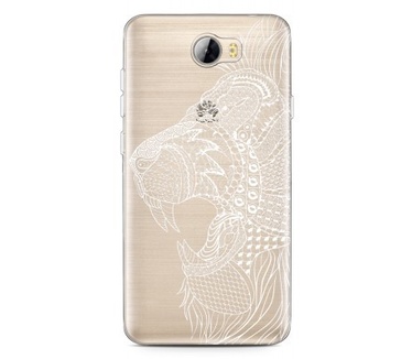 Just in Case Huawei Y5II / Y6II Compact Hoesje Leeuw Mandala Wit