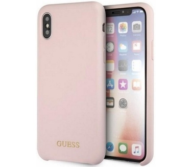 Guess Silicone Logo HardCase - Apple iPhone X/XS (5.8") - Roze  Roze