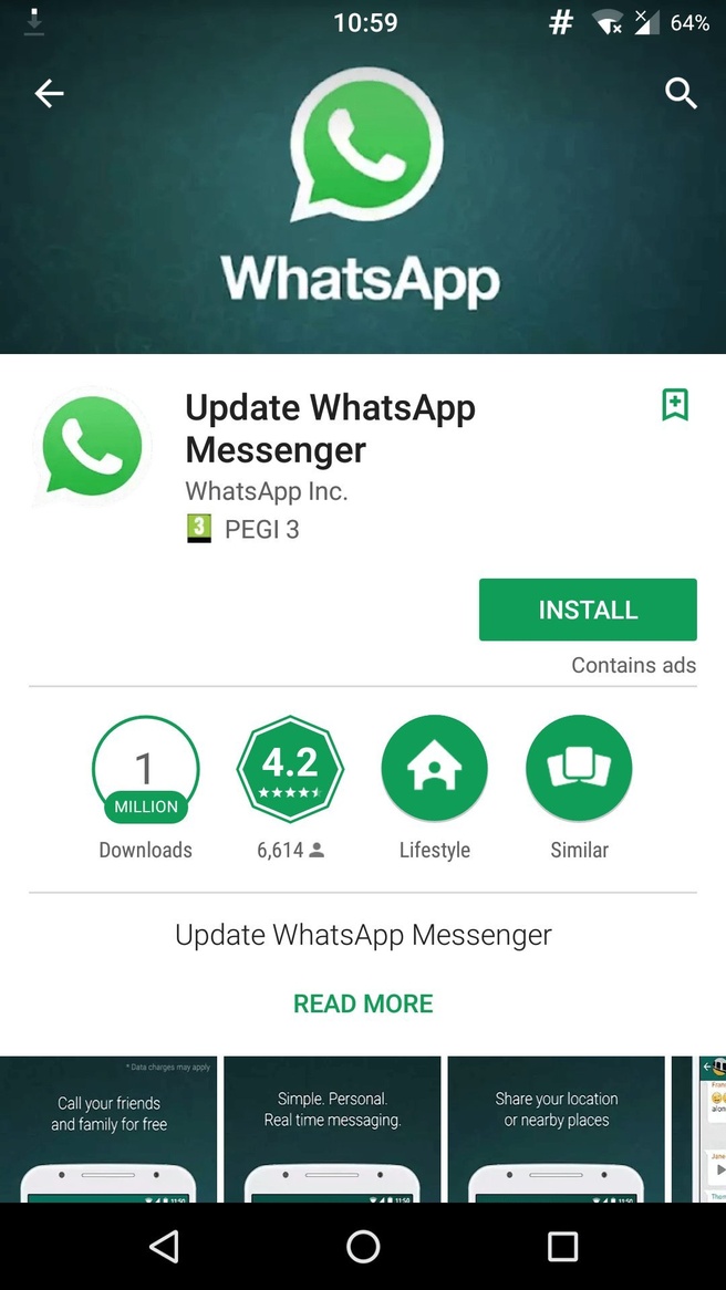 Imitatie WhatsApp op Play Store