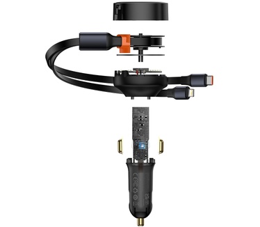 Baseus Enjoyment Retractable 2-in-1 Car Charger