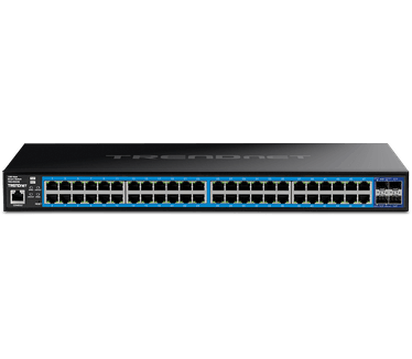 Trendnet 52-POORTS GIGABIT WEB SMART SWITCH MET 10G SFP+ SLOTS, Netwerkschakelaar, Zwart