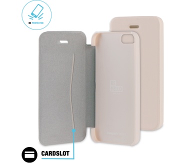 BeHello iPhone 5 / 5S / SE Book Case Beige