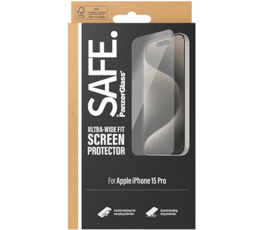 PanzerGlass SAFE. Screen Protector iPhone 2023 6.1" Pro Ultra-Wide Fit (Apple - iPhone 15 Pro)
