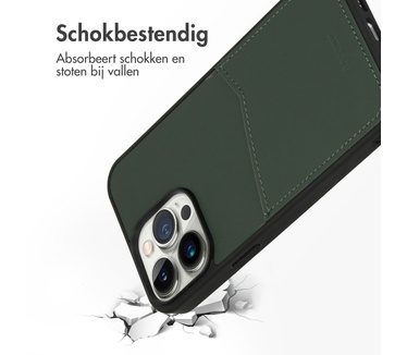 Accezz Premium Leather Card Slot Backcover iPhone 14 Pro Max - Groen
