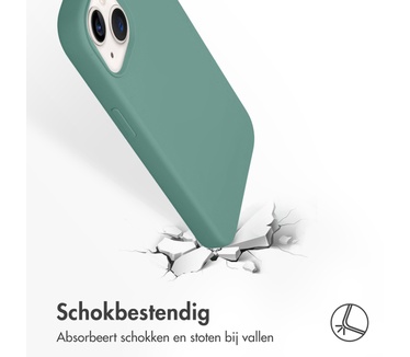 Accezz Liquid Silicone Backcover met MagSafe iPhone 13 - Groen