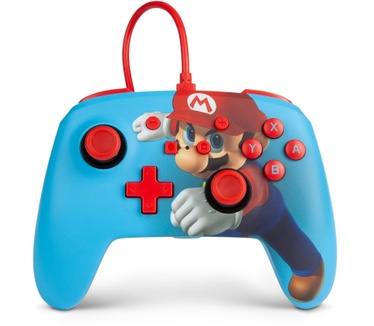 PowerA Enhanced Wired Controller For Nintendo Switch – Mario Punch Blauw, Multi-color, Rood, Wit, Zwart