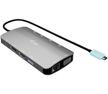 i-tec USB-C Metal Nano 3x Display (DP, HDMI and VGA) Docking Station + Power Delivery 100 W