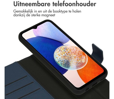 Accezz Premium Leather 2 in 1 Wallet Bookcase Samsung Galaxy A14 (5G/4G) - Donkerblauw