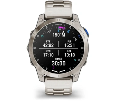 Garmin D2 Mach 1, 47mm, Titanium (Zilver)